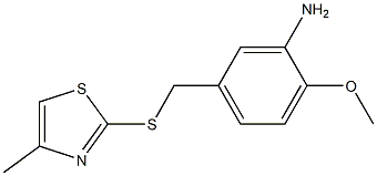 2-methoxy-5-{[(4-methyl-1,3-thiazol-2-yl)sulfanyl]methyl}aniline Structure