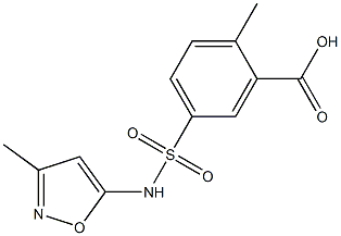 2-methyl-5-[(3-methyl-1,2-oxazol-5-yl)sulfamoyl]benzoic acid Structure