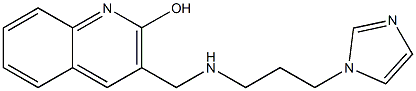 3-({[3-(1H-imidazol-1-yl)propyl]amino}methyl)quinolin-2-ol 구조식 이미지