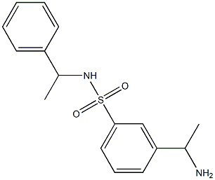 3-(1-aminoethyl)-N-(1-phenylethyl)benzene-1-sulfonamide 구조식 이미지