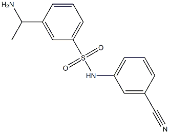 3-(1-aminoethyl)-N-(3-cyanophenyl)benzene-1-sulfonamide 구조식 이미지