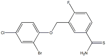 3-(2-bromo-4-chlorophenoxymethyl)-4-fluorobenzene-1-carbothioamide 구조식 이미지