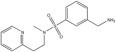 3-(aminomethyl)-N-methyl-N-[2-(pyridin-2-yl)ethyl]benzene-1-sulfonamide 구조식 이미지