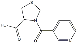 3-(pyridin-3-ylcarbonyl)-1,3-thiazolidine-4-carboxylic acid Structure