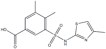 3,4-dimethyl-5-[(4-methyl-1,3-thiazol-2-yl)sulfamoyl]benzoic acid 구조식 이미지