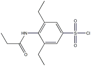 3,5-diethyl-4-propanamidobenzene-1-sulfonyl chloride 구조식 이미지