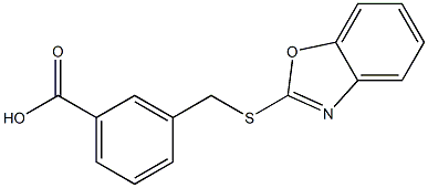 3-[(1,3-benzoxazol-2-ylsulfanyl)methyl]benzoic acid 구조식 이미지