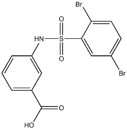 3-[(2,5-dibromobenzene)sulfonamido]benzoic acid 구조식 이미지