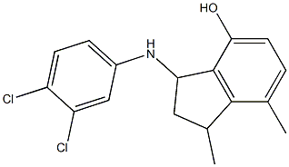 3-[(3,4-dichlorophenyl)amino]-1,7-dimethyl-2,3-dihydro-1H-inden-4-ol Structure