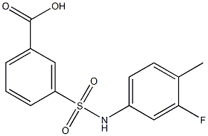 3-[(3-fluoro-4-methylphenyl)sulfamoyl]benzoic acid 구조식 이미지
