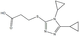 3-[(4,5-dicyclopropyl-4H-1,2,4-triazol-3-yl)thio]propanoic acid Structure