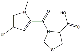 3-[(4-bromo-1-methyl-1H-pyrrol-2-yl)carbonyl]-1,3-thiazolidine-4-carboxylic acid 구조식 이미지