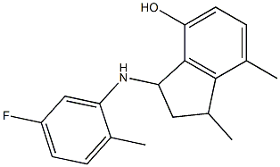 3-[(5-fluoro-2-methylphenyl)amino]-1,7-dimethyl-2,3-dihydro-1H-inden-4-ol Structure