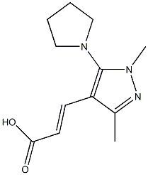 3-[1,3-dimethyl-5-(pyrrolidin-1-yl)-1H-pyrazol-4-yl]prop-2-enoic acid 구조식 이미지