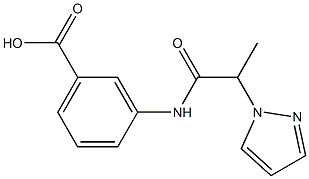 3-[2-(1H-pyrazol-1-yl)propanamido]benzoic acid Structure