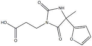 3-[4-(furan-2-yl)-4-methyl-2,5-dioxoimidazolidin-1-yl]propanoic acid 구조식 이미지