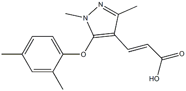 3-[5-(2,4-dimethylphenoxy)-1,3-dimethyl-1H-pyrazol-4-yl]prop-2-enoic acid 구조식 이미지
