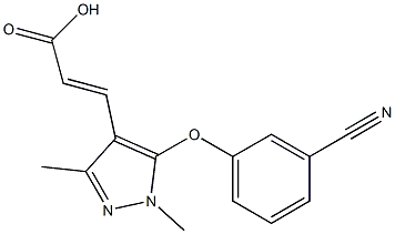 3-[5-(3-cyanophenoxy)-1,3-dimethyl-1H-pyrazol-4-yl]prop-2-enoic acid 구조식 이미지