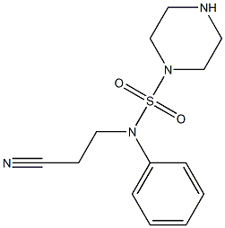 3-[phenyl(piperazine-1-sulfonyl)amino]propanenitrile 구조식 이미지