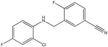 3-{[(2-chloro-4-fluorophenyl)amino]methyl}-4-fluorobenzonitrile Structure