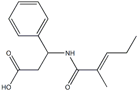 3-{[(2E)-2-methylpent-2-enoyl]amino}-3-phenylpropanoic acid Structure