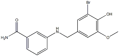 3-{[(3-bromo-4-hydroxy-5-methoxyphenyl)methyl]amino}benzamide 구조식 이미지