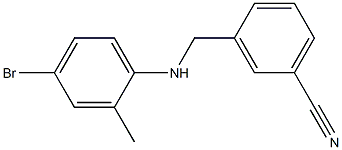 3-{[(4-bromo-2-methylphenyl)amino]methyl}benzonitrile 구조식 이미지