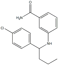 3-{[1-(4-chlorophenyl)butyl]amino}benzamide 구조식 이미지