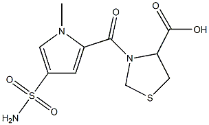 3-{[4-(aminosulfonyl)-1-methyl-1H-pyrrol-2-yl]carbonyl}-1,3-thiazolidine-4-carboxylic acid 구조식 이미지