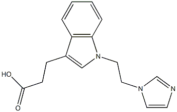 3-{1-[2-(1H-imidazol-1-yl)ethyl]-1H-indol-3-yl}propanoic acid 구조식 이미지