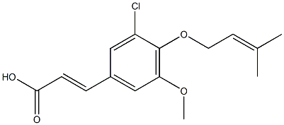 3-{3-chloro-5-methoxy-4-[(3-methylbut-2-en-1-yl)oxy]phenyl}prop-2-enoic acid 구조식 이미지