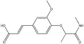 3-{3-methoxy-4-[1-(methylcarbamoyl)ethoxy]phenyl}prop-2-enoic acid 구조식 이미지
