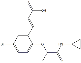 3-{5-bromo-2-[1-(cyclopropylcarbamoyl)ethoxy]phenyl}prop-2-enoic acid 구조식 이미지