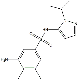 3-amino-4,5-dimethyl-N-[1-(propan-2-yl)-1H-pyrazol-5-yl]benzene-1-sulfonamide 구조식 이미지