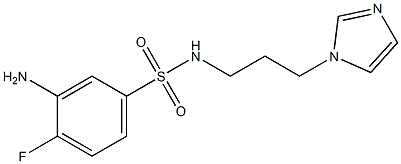 3-amino-4-fluoro-N-[3-(1H-imidazol-1-yl)propyl]benzene-1-sulfonamide 구조식 이미지