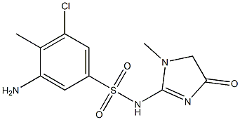 3-amino-5-chloro-4-methyl-N-(1-methyl-4-oxo-4,5-dihydro-1H-imidazol-2-yl)benzene-1-sulfonamide 구조식 이미지