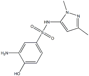 3-amino-N-(1,3-dimethyl-1H-pyrazol-5-yl)-4-hydroxybenzene-1-sulfonamide Structure