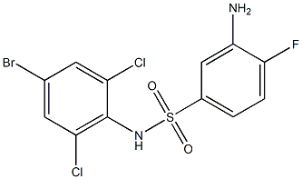 3-amino-N-(4-bromo-2,6-dichlorophenyl)-4-fluorobenzene-1-sulfonamide 구조식 이미지