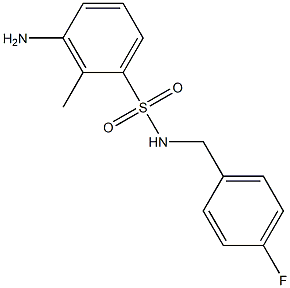 3-amino-N-[(4-fluorophenyl)methyl]-2-methylbenzene-1-sulfonamide 구조식 이미지