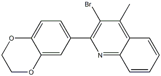 3-bromo-2-(2,3-dihydro-1,4-benzodioxin-6-yl)-4-methylquinoline Structure