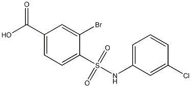 3-bromo-4-[(3-chlorophenyl)sulfamoyl]benzoic acid 구조식 이미지