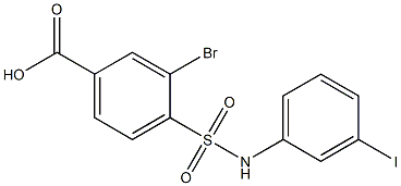 3-bromo-4-[(3-iodophenyl)sulfamoyl]benzoic acid 구조식 이미지