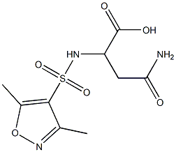 3-carbamoyl-2-[(3,5-dimethyl-1,2-oxazole-4-)sulfonamido]propanoic acid Structure