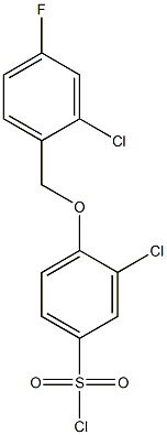 3-chloro-4-[(2-chloro-4-fluorophenyl)methoxy]benzene-1-sulfonyl chloride Structure