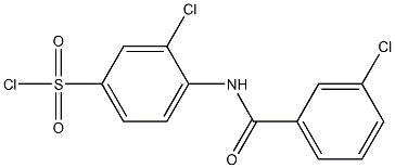 3-chloro-4-[(3-chlorobenzene)amido]benzene-1-sulfonyl chloride 구조식 이미지