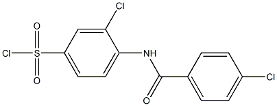 3-chloro-4-[(4-chlorobenzene)amido]benzene-1-sulfonyl chloride 구조식 이미지