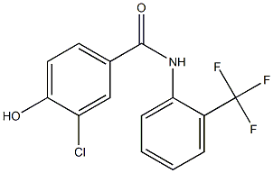 3-chloro-4-hydroxy-N-[2-(trifluoromethyl)phenyl]benzamide 구조식 이미지