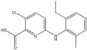 3-chloro-6-[(2-ethyl-6-methylphenyl)amino]pyridine-2-carboxylic acid Structure