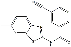 3-cyano-N-(6-methyl-1,3-benzothiazol-2-yl)benzamide Structure