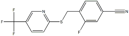 3-fluoro-4-({[5-(trifluoromethyl)pyridin-2-yl]sulfanyl}methyl)benzonitrile 구조식 이미지